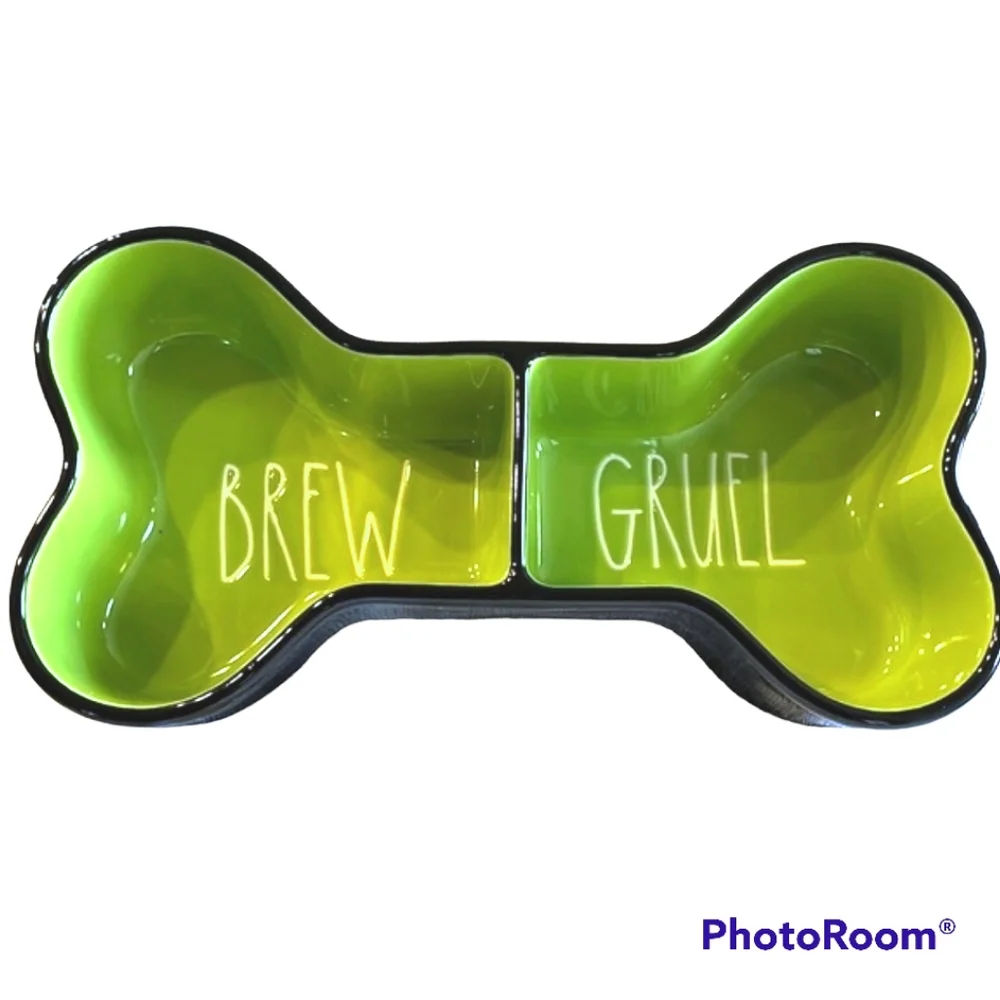 RAE DUNN | Brew and Gruel Bone Shaped Food and Water Dish